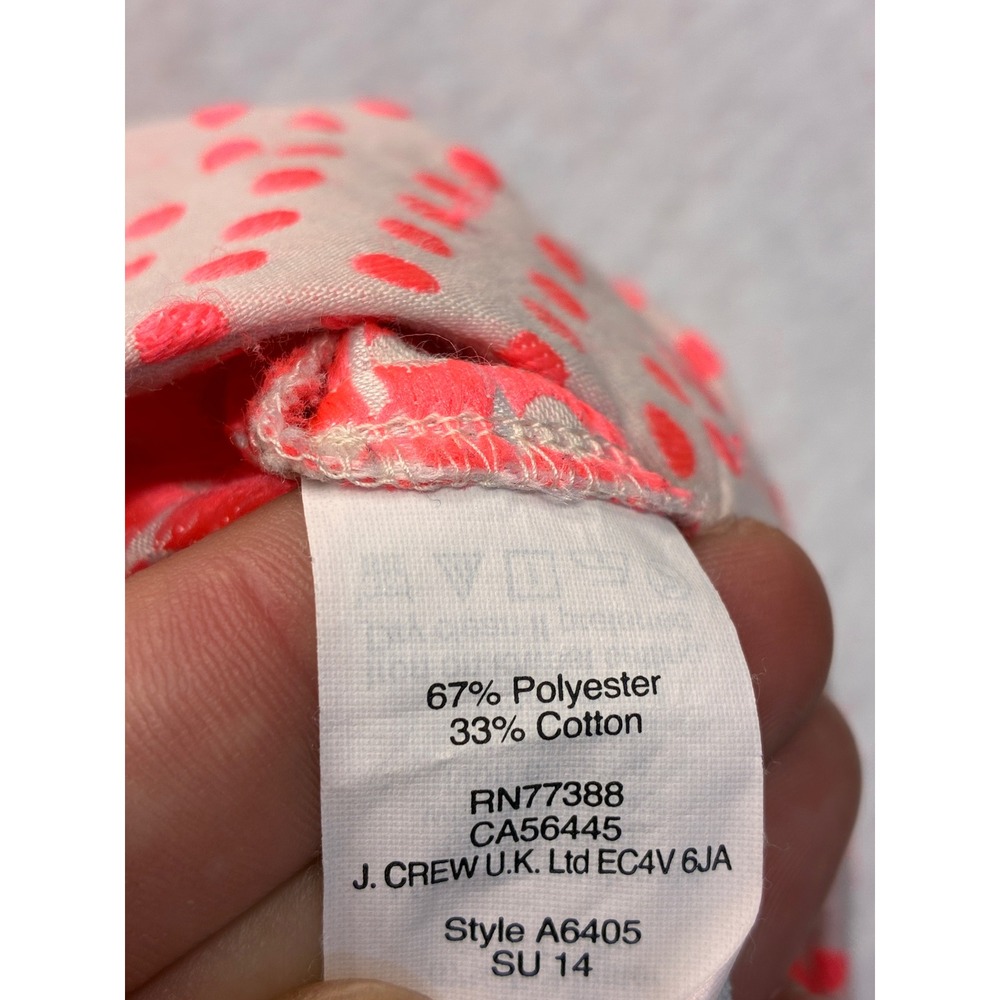 J.Crew Polka Dot Scalloped Hem Shorts Preppy Retro Textured Size 10 Pink Orange - Picture 9 of 9